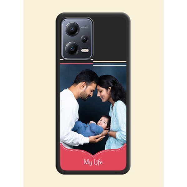Classic Plain Design with Name on Photo on Space Black Soft Matte Phone Cover - Xiaomi Redmi Note 12 Pro 5G Classic Plain Design with Name on Photo on Space Black Soft Matte Phone Cover - Xiaomi Redmi Note 12 Pro 5G