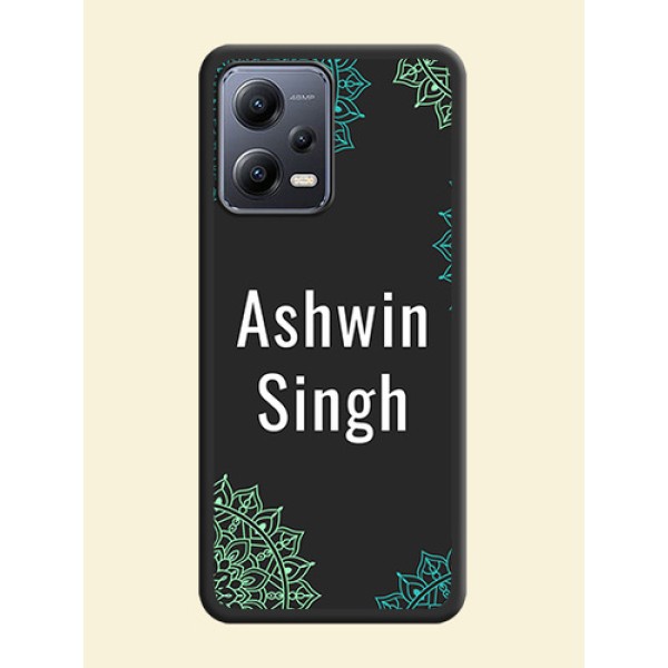 Your Name with Floral Design on Space Black Custom Soft Matte Back Cover - Xiaomi Redmi Note 12 Pro 5G Your Name with Floral Design on Space Black Custom Soft Matte Back Cover - Xiaomi Redmi Note 12 Pro 5G