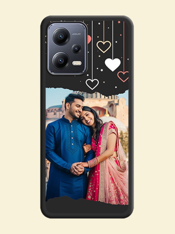 Love Hangings with Splash Wave Picture on Space Black Custom Soft Matte Phone Back Cover - Xiaomi Redmi Note 12 Pro Plus 5G