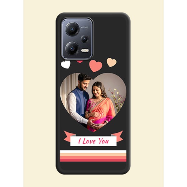Love Shaped Photo with Colorful Stripes on Personalised Space Black Soft Matte Cases - Xiaomi Redmi Note 12 Pro Plus 5G Love Shaped Photo with Colorful Stripes on Personalised Space Black Soft Matte Cases - Xiaomi Redmi Note 12 Pro Plus 5G