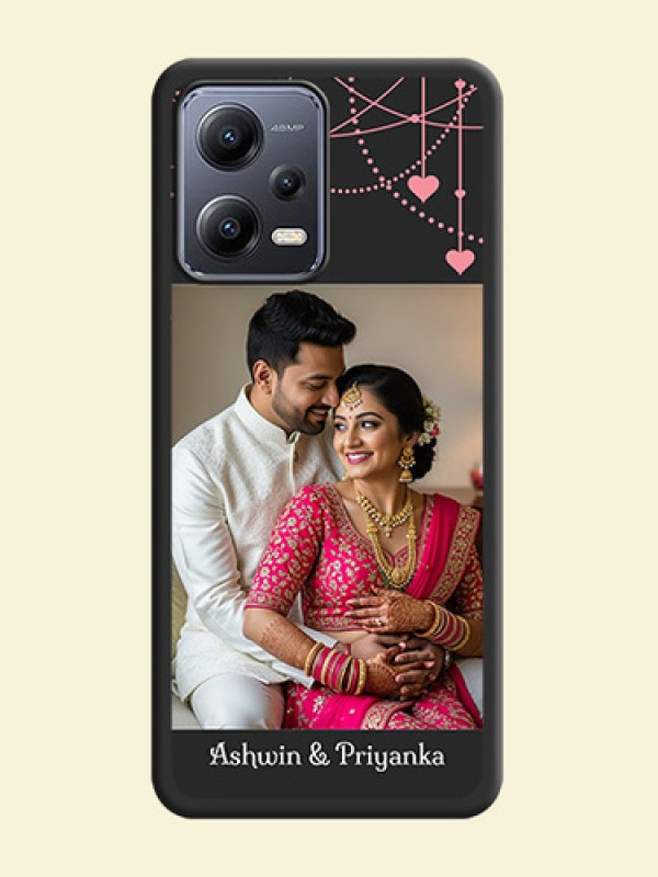 Pink Love Hangings with Text on Space Black Custom Soft Matte Back Cover - Xiaomi Redmi Note 12 Pro Plus 5G