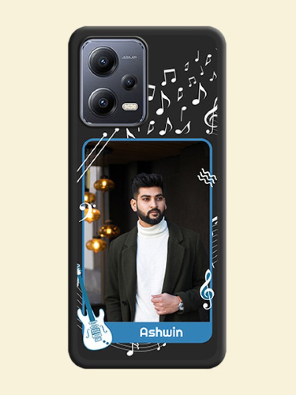Musical Theme Design with Text on Photo on Space Black Soft Matte Mobile Case - Xiaomi Redmi Note 12 Pro Plus 5G