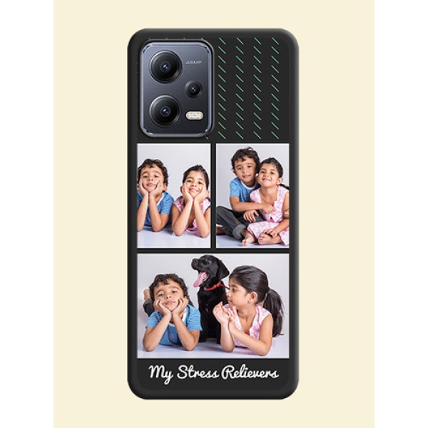 Cross Dotted Pattern with 2 Image Holder on Personalised Space Black Soft Matte Cases - Xiaomi Redmi Note 12 Pro Plus 5G Cross Dotted Pattern with 2 Image Holder on Personalised Space Black Soft Matte Cases - Xiaomi Redmi Note 12 Pro Plus 5G