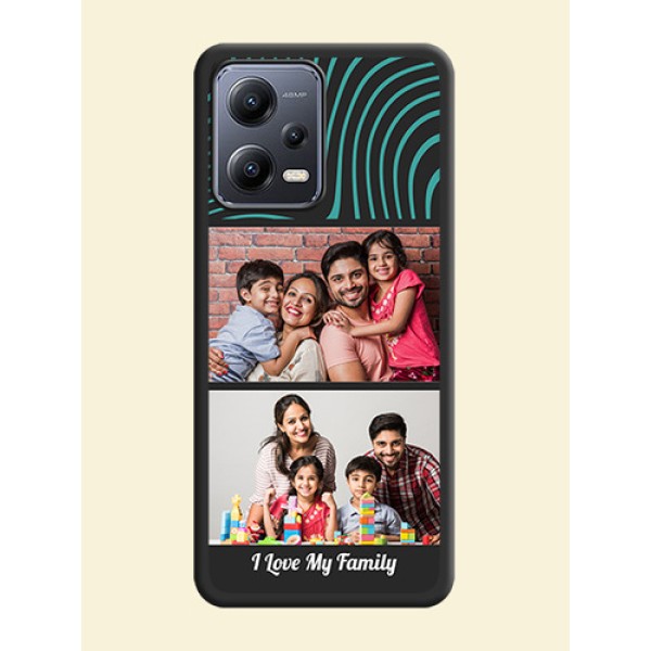 Wave Pattern with 2 Image Holder on Space Black Personalized Soft Matte Phone Covers - Xiaomi Redmi Note 12 Pro Plus 5G Wave Pattern with 2 Image Holder on Space Black Personalized Soft Matte Phone Covers - Xiaomi Redmi Note 12 Pro Plus 5G