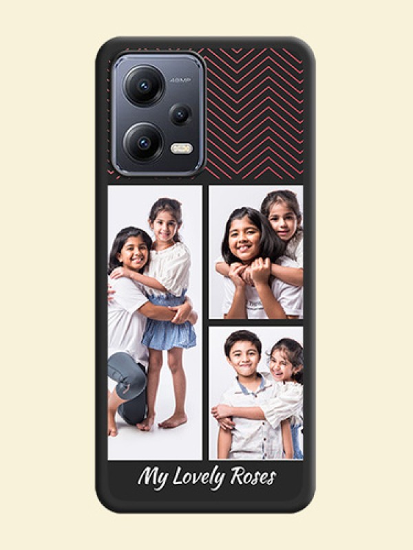 Wave Pattern with 3 Image Holder on Space Black Custom Soft Matte Back Cover - Xiaomi Redmi Note 12 Pro Plus 5G