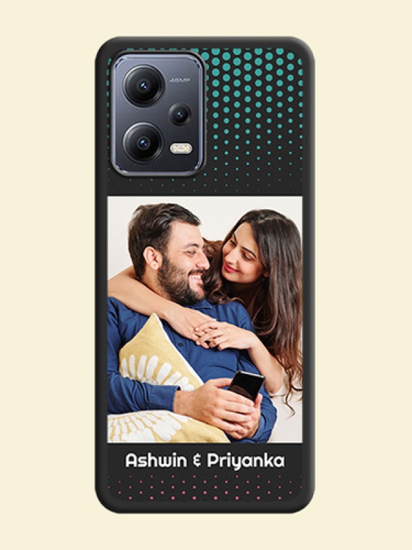 Faded Dots with Grunge Photo Frame and Text on Space Black Custom Soft Matte Phone Cases - Xiaomi Redmi Note 12 Pro Plus 5G