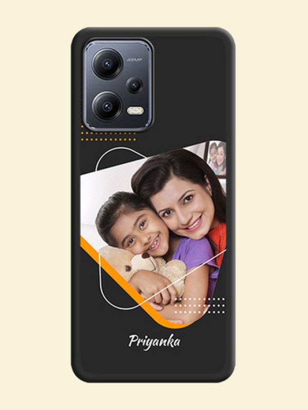 Yellow Triangle on Photo on Space Black Soft Matte Phone Cover - Xiaomi Redmi Note 12 Pro Plus 5G