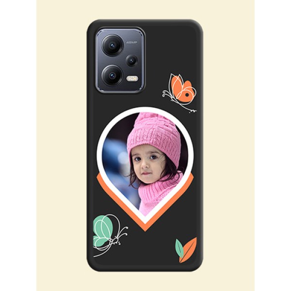 Upload Pic With Simple Butterly Design On Space Black Personalized Soft Matte Phone Covers -Xiaomi Redmi Note 12 Pro Plus 5G Upload Pic With Simple Butterly Design On Space Black Personalized Soft Matte Phone Covers -Xiaomi Redmi Note 12 Pro Plus 5G