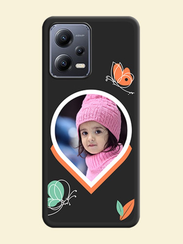 Upload Pic With Simple Butterly Design On Space Black Personalized Soft Matte Phone Covers -Xiaomi Redmi Note 12 Pro Plus 5G