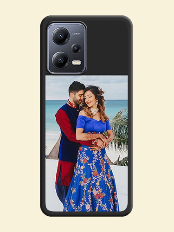 Image Upload With Space Black Color On Custom Soft Matte Mobile Back Cover - Xiaomi Redmi Note 12 Pro Plus 5G