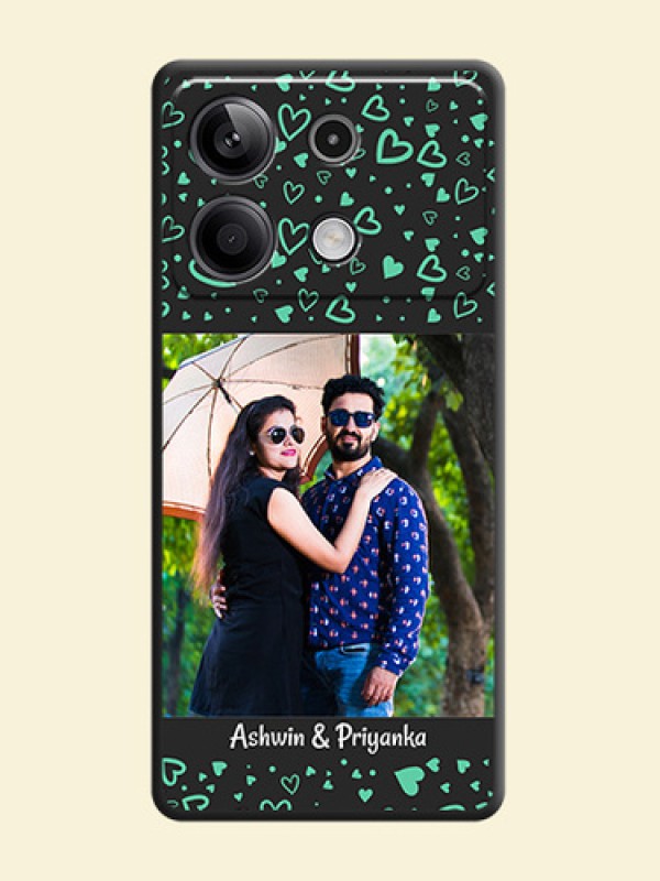 Sea Green Indefinite Love Pattern - Photo on Space Black Soft Matte Mobile Cover - Redmi Note 13 5G