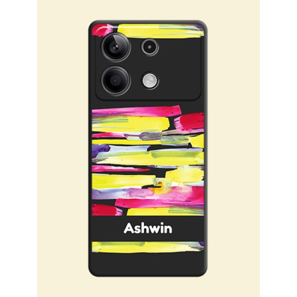 Brush Coloured on Space Black Personalized Soft Matte Phone Covers - Redmi Note 13 5G Brush Coloured on Space Black Personalized Soft Matte Phone Covers - Redmi Note 13 5G