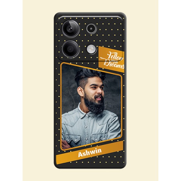 Follow Your Dreams with White Dots on Space Black Custom Soft Matte Phone Cases - Redmi Note 13 5G Follow Your Dreams with White Dots on Space Black Custom Soft Matte Phone Cases - Redmi Note 13 5G