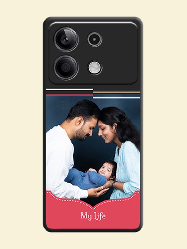 Classic Plain Design with Name - Photo on Space Black Soft Matte Phone Cover - Redmi Note 13 5G