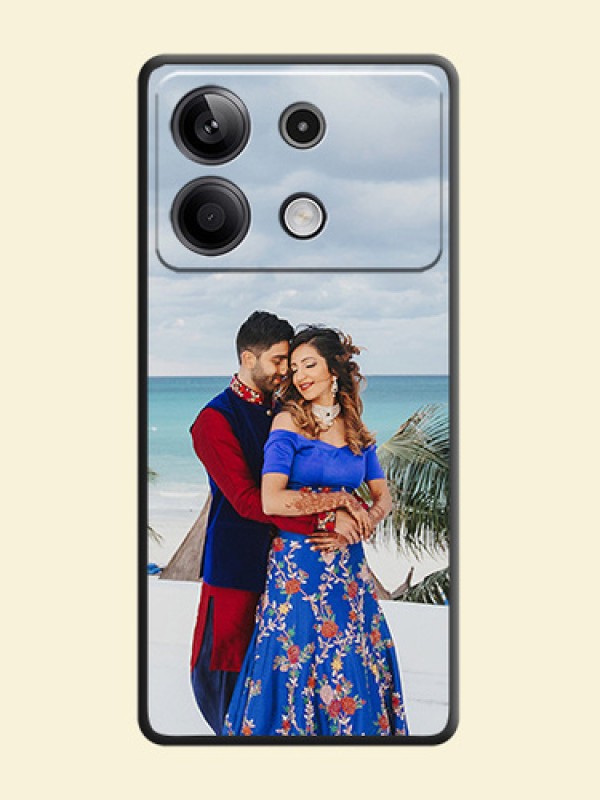 Full Single Pic Upload On Space Black Personalized Soft Matte Phone Covers - Redmi Note 13 5G
