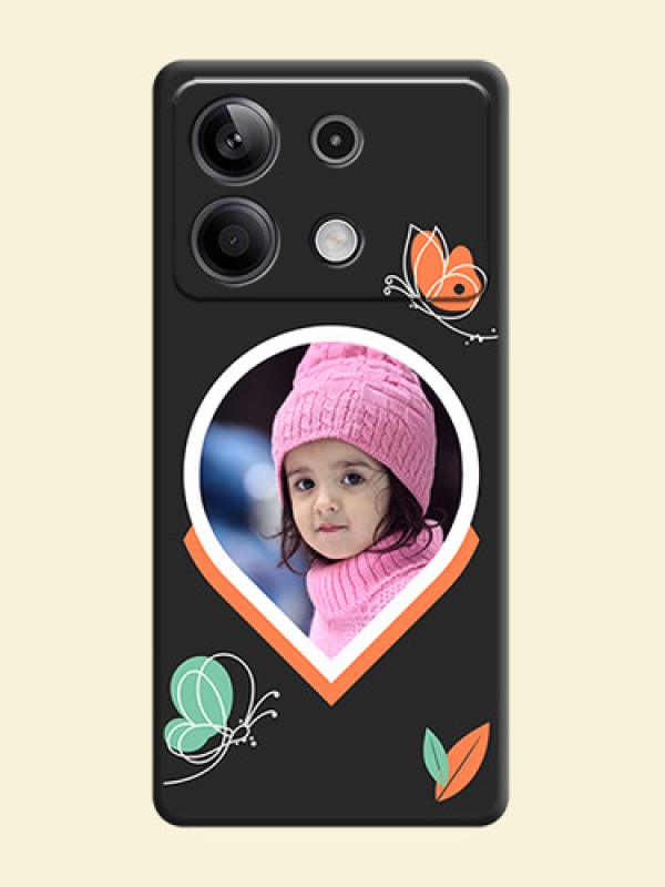 Upload Pic With Simple Butterly Design On Space Black Personalized Soft Matte Phone Covers - Redmi Note 13 5G