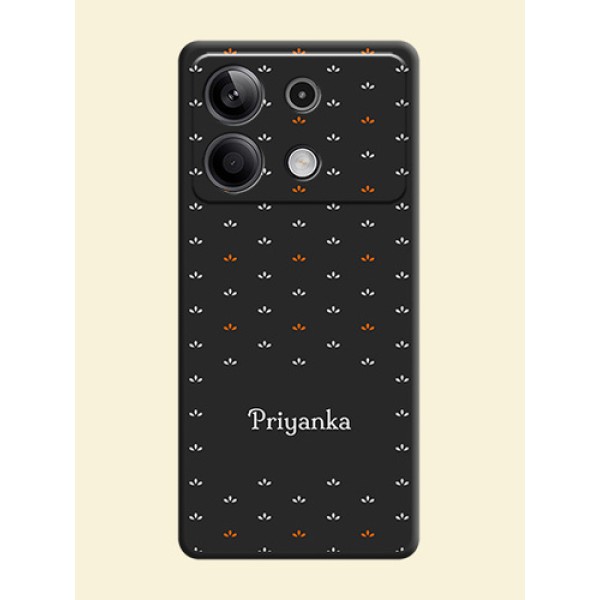 Simple Pattern With Custom Text On Space Black Personalized Soft Matte Phone Covers - Redmi Note 13 5G Simple Pattern With Custom Text On Space Black Personalized Soft Matte Phone Covers - Redmi Note 13 5G
