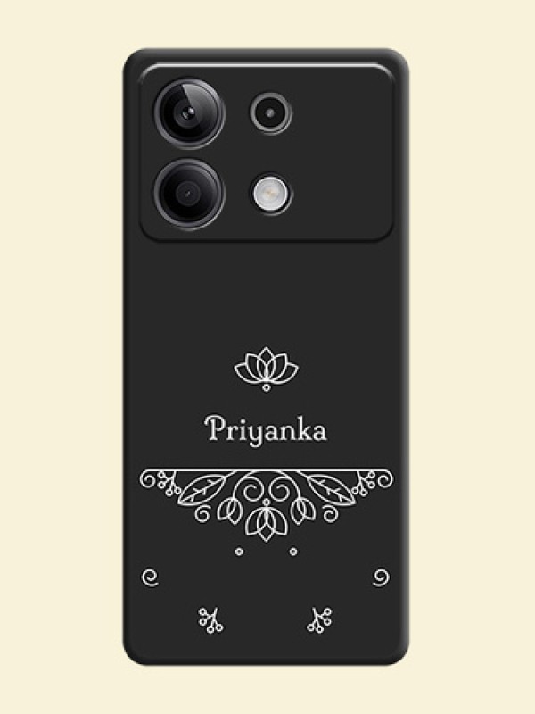 Lotus Garden Custom Text On Space Black Personalized Soft Matte Phone Covers - Redmi Note 13 5G