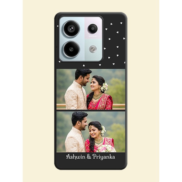 Miniature Love Symbols with Name on Space Black Custom Soft Matte Back Cover - Redmi Note 13 Pro 5G Miniature Love Symbols with Name on Space Black Custom Soft Matte Back Cover - Redmi Note 13 Pro 5G