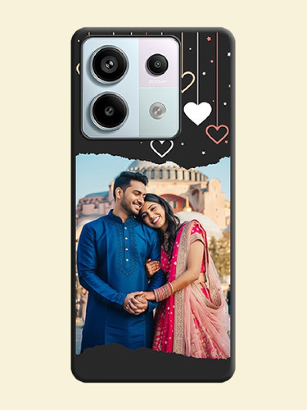 Love Hangings with Splash Wave Picture on Space Black Custom Soft Matte Phone Back Cover - Redmi Note 13 Pro 5G