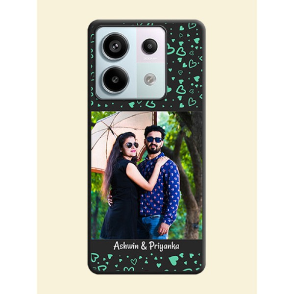 Sea Green Indefinite Love Pattern - Photo on Space Black Soft Matte Mobile Cover - Redmi Note 13 Pro 5G Sea Green Indefinite Love Pattern - Photo on Space Black Soft Matte Mobile Cover - Redmi Note 13 Pro 5G