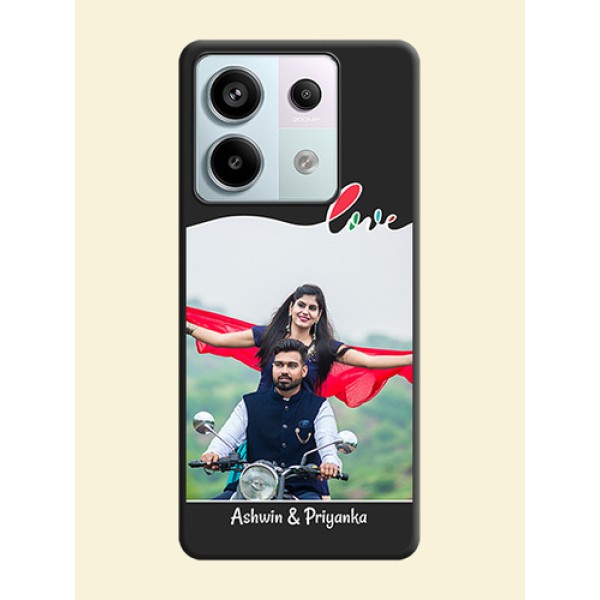 Fall in Love Pattern with Picture - Photo on Space Black Soft Matte Mobile Case - Redmi Note 13 Pro 5G