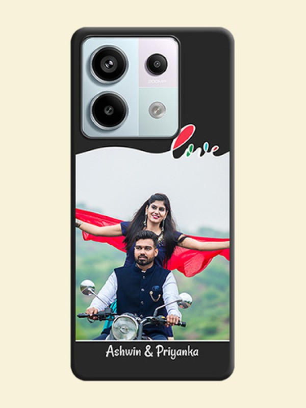 Fall in Love Pattern with Picture - Photo on Space Black Soft Matte Mobile Case - Redmi Note 13 Pro 5G