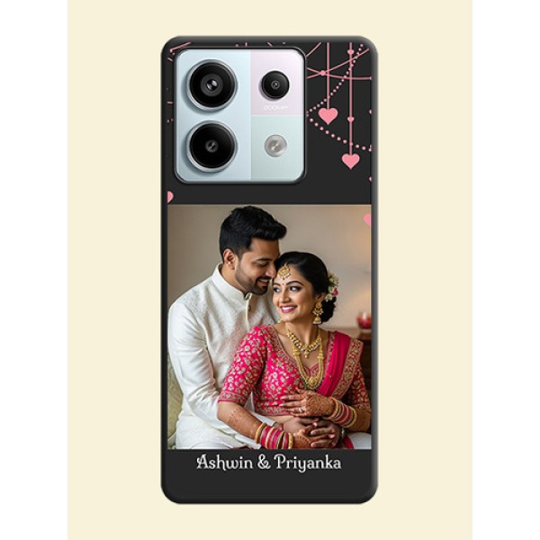Pink Love Hangings with Text on Space Black Custom Soft Matte Back Cover - Redmi Note 13 Pro 5G Pink Love Hangings with Text on Space Black Custom Soft Matte Back Cover - Redmi Note 13 Pro 5G