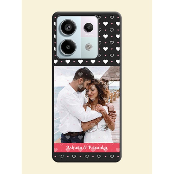 White Color Love Symbols with Text Design - Photo on Space Black Soft Matte Phone Cover - Redmi Note 13 Pro 5G White Color Love Symbols with Text Design - Photo on Space Black Soft Matte Phone Cover - Redmi Note 13 Pro 5G