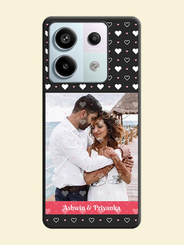 White Color Love Symbols with Text Design - Photo on Space Black Soft Matte Phone Cover - Redmi Note 13 Pro 5G