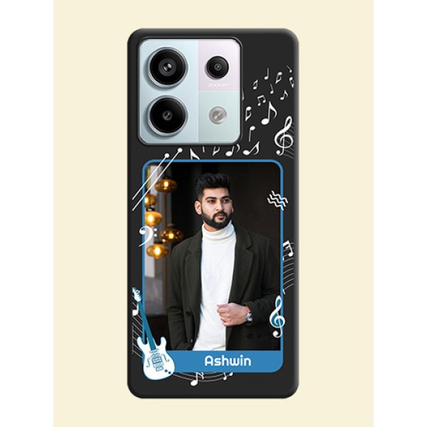 Musical Theme Design with Text - Photo on Space Black Soft Matte Mobile Case - Redmi Note 13 Pro 5G Musical Theme Design with Text - Photo on Space Black Soft Matte Mobile Case - Redmi Note 13 Pro 5G