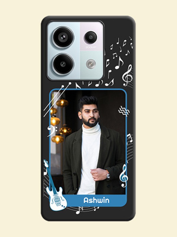 Musical Theme Design with Text - Photo on Space Black Soft Matte Mobile Case - Redmi Note 13 Pro 5G