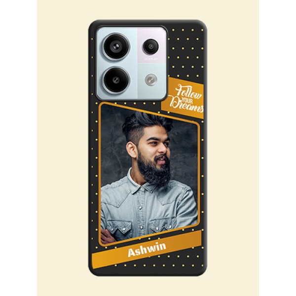 Follow Your Dreams with White Dots on Space Black Custom Soft Matte Phone Cases - Redmi Note 13 Pro 5G Follow Your Dreams with White Dots on Space Black Custom Soft Matte Phone Cases - Redmi Note 13 Pro 5G