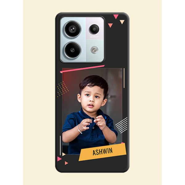 Photo Frame with Triangle Small Dots - Photo on Space Black Soft Matte Back Cover - Redmi Note 13 Pro 5G Photo Frame with Triangle Small Dots - Photo on Space Black Soft Matte Back Cover - Redmi Note 13 Pro 5G