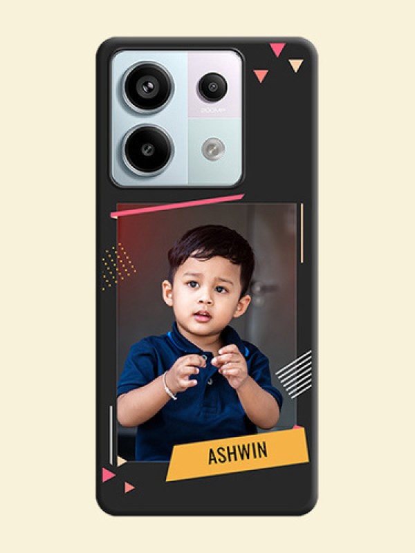 Photo Frame with Triangle Small Dots - Photo on Space Black Soft Matte Back Cover - Redmi Note 13 Pro 5G
