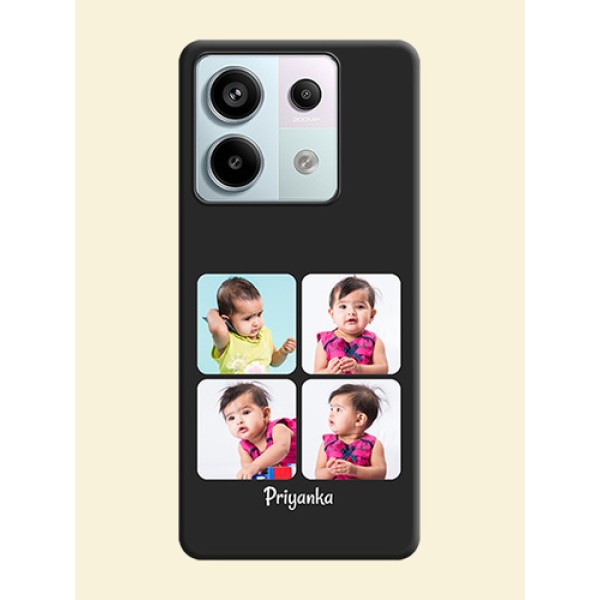 Floral Art with 6 Image Holder - Photo on Space Black Soft Matte Mobile Case - Redmi Note 13 Pro 5G Floral Art with 6 Image Holder - Photo on Space Black Soft Matte Mobile Case - Redmi Note 13 Pro 5G