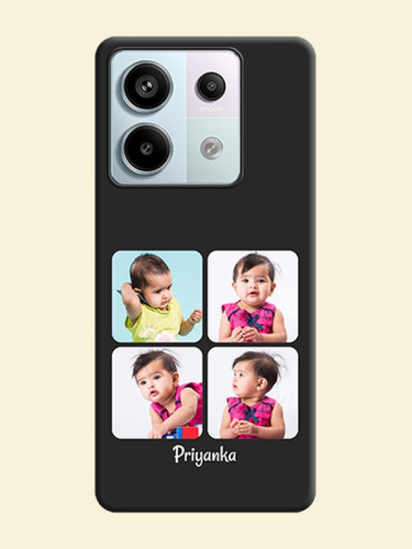 Floral Art with 6 Image Holder - Photo on Space Black Soft Matte Mobile Case - Redmi Note 13 Pro 5G