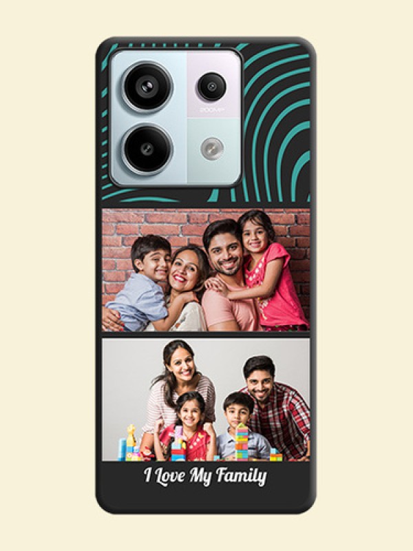 Wave Pattern with 2 Image Holder on Space Black Personalized Soft Matte Phone Covers - Redmi Note 13 Pro 5G
