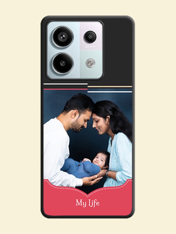 Classic Plain Design with Name - Photo on Space Black Soft Matte Phone Cover - Redmi Note 13 Pro 5G