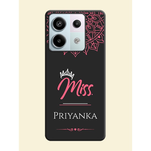 Mrs Name with Floral Design on Space Black Personalized Soft Matte Phone Covers - Redmi Note 13 Pro 5G Mrs Name with Floral Design on Space Black Personalized Soft Matte Phone Covers - Redmi Note 13 Pro 5G