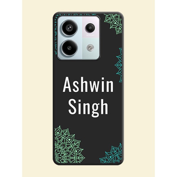 Your Name with Floral Design on Space Black Custom Soft Matte Back Cover - Redmi Note 13 Pro 5G Your Name with Floral Design on Space Black Custom Soft Matte Back Cover - Redmi Note 13 Pro 5G