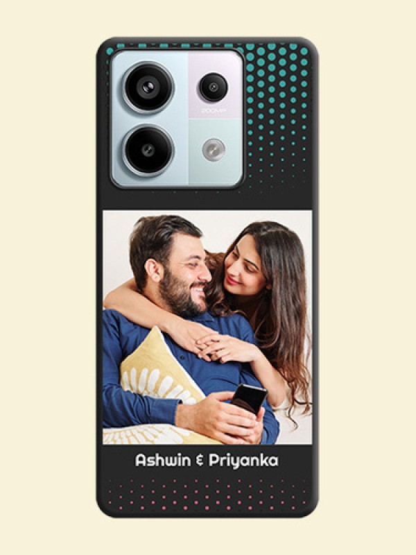 Faded Dots with Grunge Photo Frame and Text on Space Black Custom Soft Matte Phone Cases - Redmi Note 13 Pro 5G