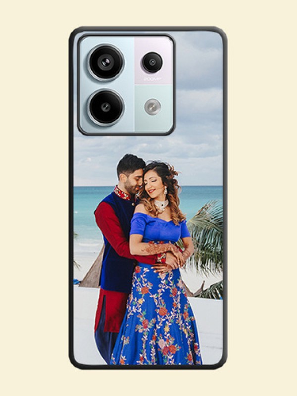 Full Single Pic Upload On Space Black Personalized Soft Matte Phone Covers - Redmi Note 13 Pro 5G