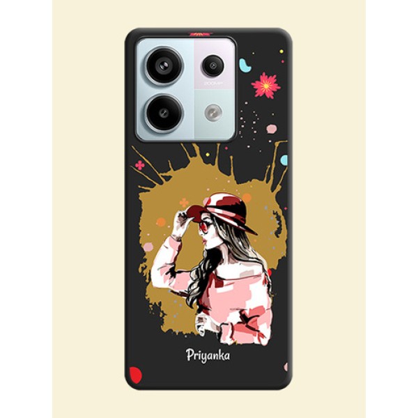 Mordern Lady With Color Splash Background With Custom Text On Space Black Personalized Soft Matte Phone Covers - Redmi Note 13 Pro 5G Mordern Lady With Color Splash Background With Custom Text On Space Black Personalized Soft Matte Phone Covers - Redmi Note 13 Pro 5G