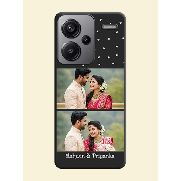 Miniature Love Symbols with Name On Space Black Custom Soft Matte Mobile Back Cover - Redmi Note 13 Pro Plus 5G Miniature Love Symbols with Name On Space Black Custom Soft Matte Mobile Back Cover - Redmi Note 13 Pro Plus 5G