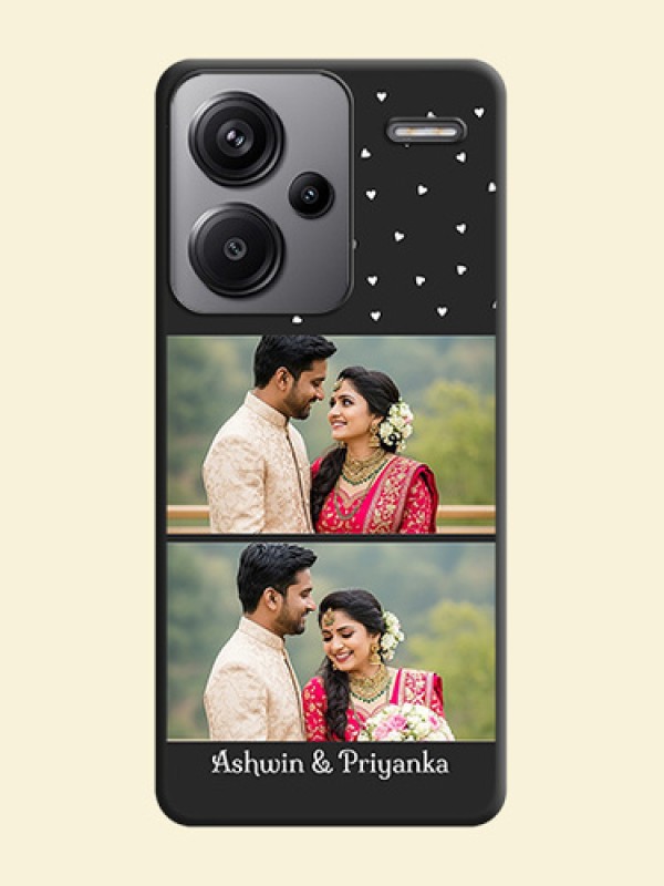 Miniature Love Symbols with Name On Space Black Custom Soft Matte Mobile Back Cover - Redmi Note 13 Pro Plus 5G