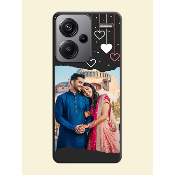 Love Hangings with Splash Wave Picture On Space Black Custom Soft Matte Mobile Back Cover - Redmi Note 13 Pro Plus 5G Love Hangings with Splash Wave Picture On Space Black Custom Soft Matte Mobile Back Cover - Redmi Note 13 Pro Plus 5G