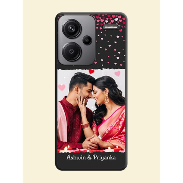 Fall in Love with Your Partner on Photo On Space Black Custom Soft Matte Mobile Back Cover - Redmi Note 13 Pro Plus 5G Fall in Love with Your Partner on Photo On Space Black Custom Soft Matte Mobile Back Cover - Redmi Note 13 Pro Plus 5G