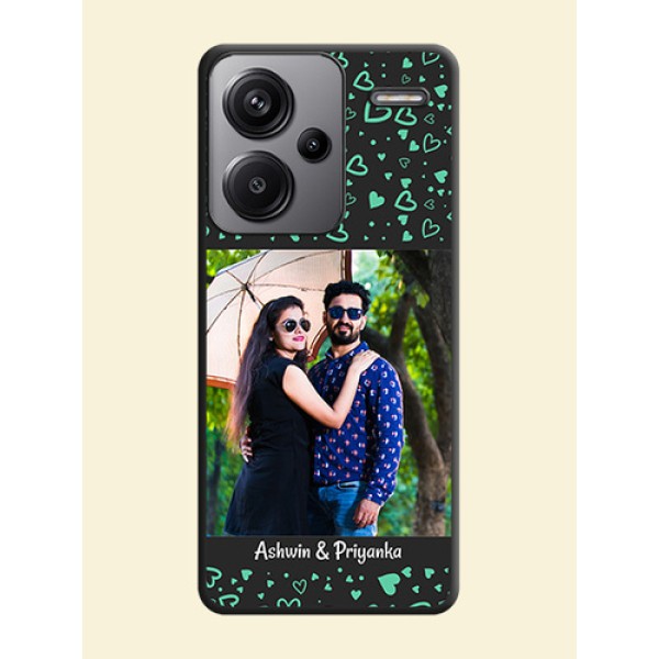 Sea Green Indefinite Love Pattern on Photo On Space Black Custom Soft Matte Mobile Back Cover - Redmi Note 13 Pro Plus 5G Sea Green Indefinite Love Pattern on Photo On Space Black Custom Soft Matte Mobile Back Cover - Redmi Note 13 Pro Plus 5G