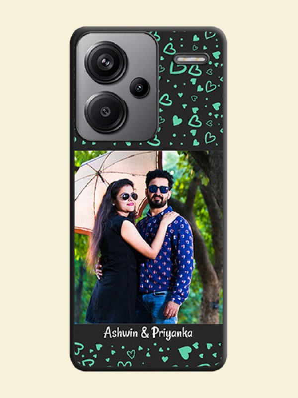 Sea Green Indefinite Love Pattern on Photo On Space Black Custom Soft Matte Mobile Back Cover - Redmi Note 13 Pro Plus 5G